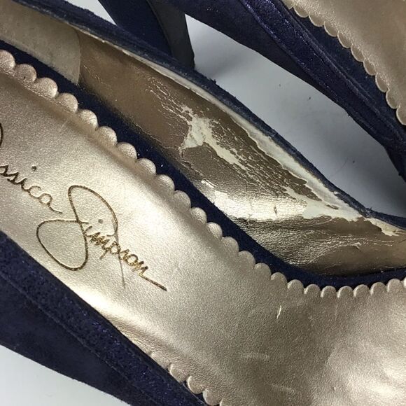 Jessica Simpson Platform Stiletto Blue Heels Almond Toe Size 10 - Picture 4 of 9